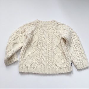 Vintage style toddler cable knit sweater